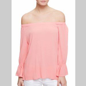WAYF Off Shoulder Ruffle Crinkle Top